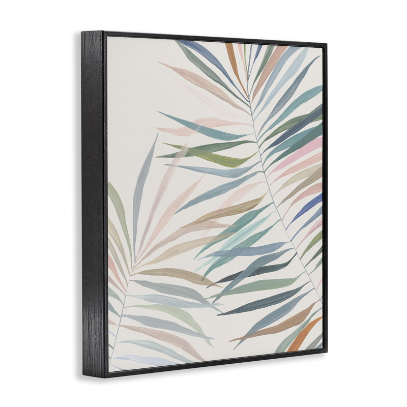 Giclée encadrée Pastel Tropical Harmony, design par Hannah Dawson, H 14 po x l 11 po, Giclée encadrée noir minuit