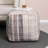 Yinka 18"H Striped Upholstered Pouf Ottoman