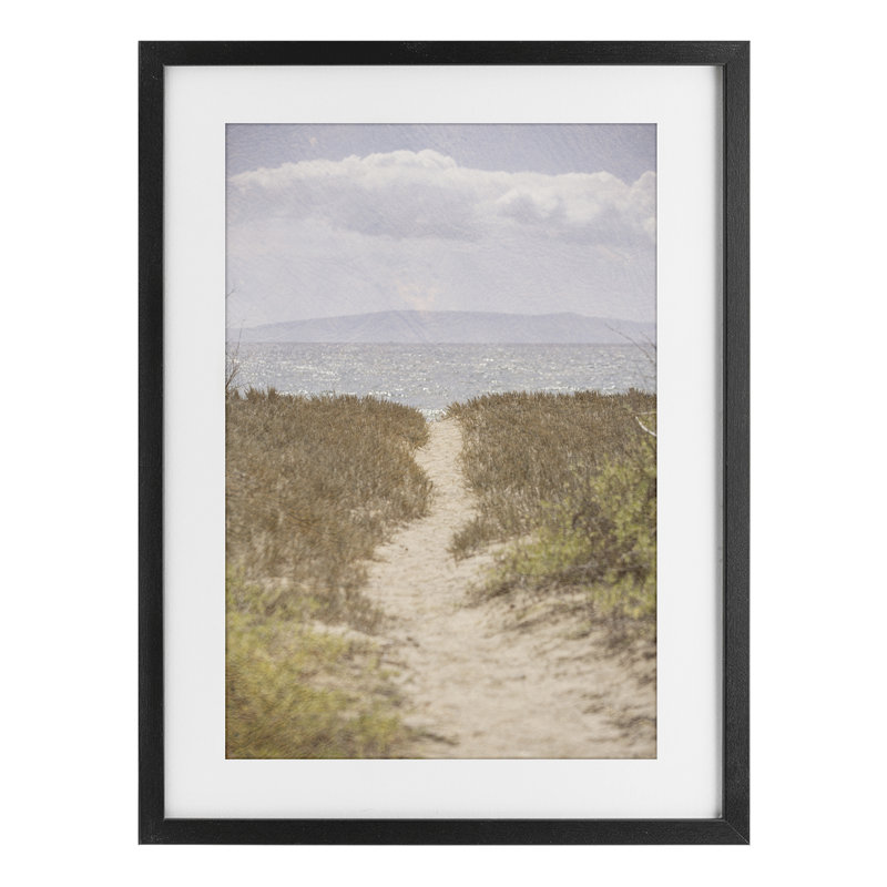 «Path to Misty Ocean», reproduction sous verre encadrée, conception par Aaron Matheson, H 23 po x l 17 po, Cadre noir minuit