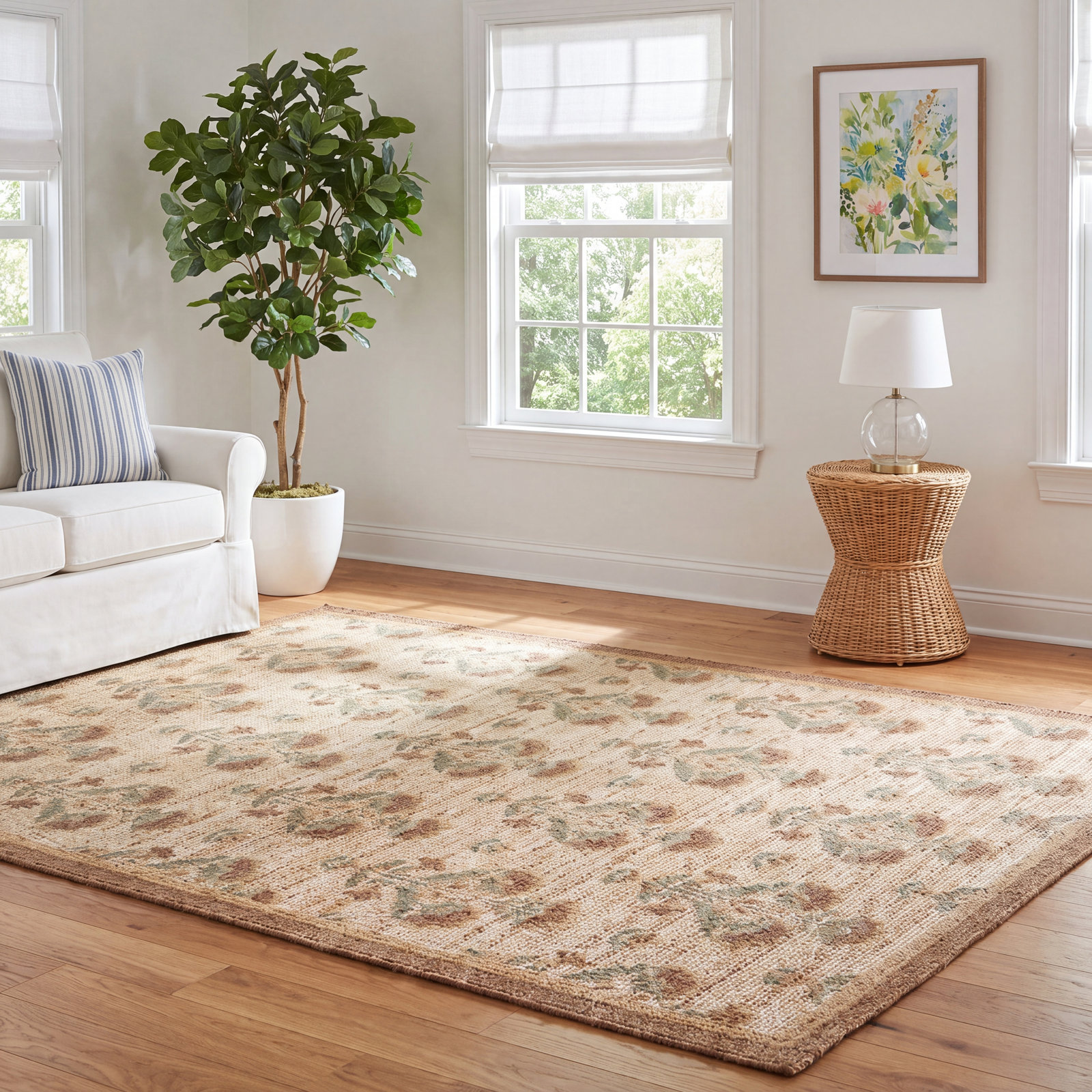 Chris Loves Julia x Loloi Rue Wheat / Sage Area Rug, Rectangle 7'6" x 9'6"
