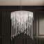 Chantant 8 Light 43in x 52in Linear Chandelier in Polished Stainless Steel with Clear Radiance Crystals