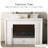 Beige Solid Wood Electric Fireplace
