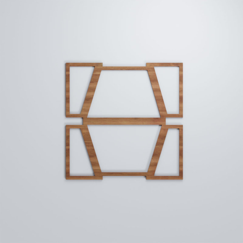 Panneaux muraux en bois Greeley, Noyer, H 23 3/8 po x l 23 3/8 po x P 1/4 po