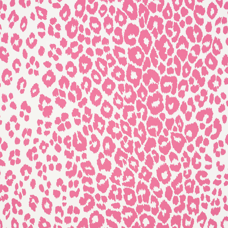 Papier peint emblématique léopard, Rose