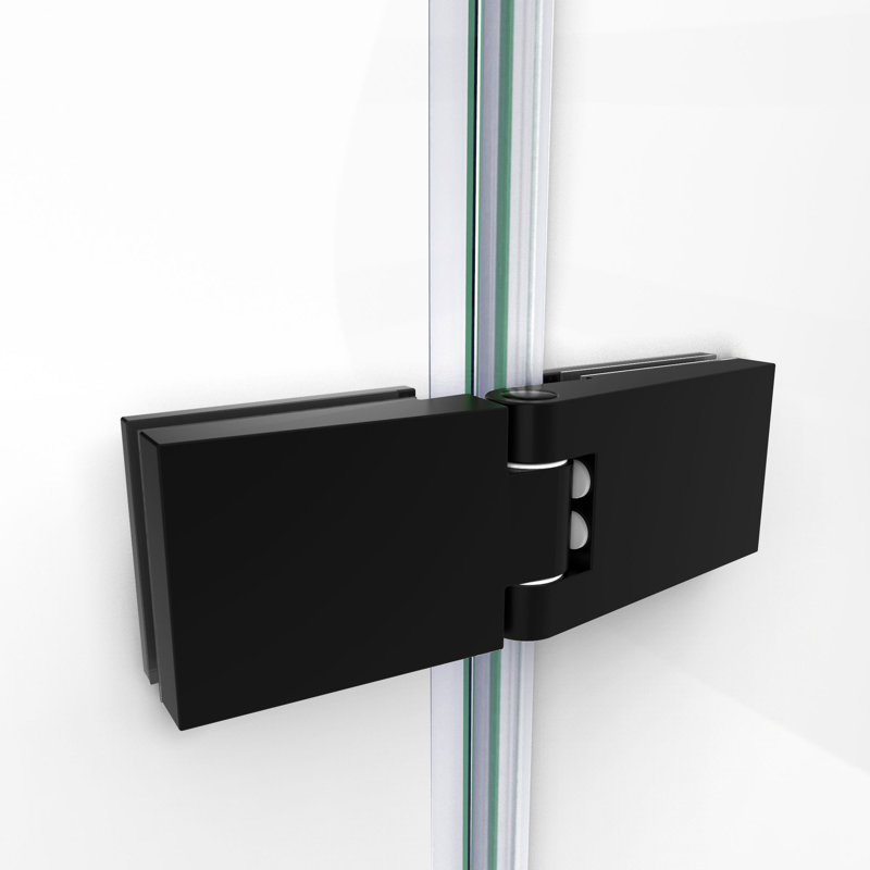 Aqua Ultra 57 "W x 58" H Semi-Frameless Tub Door with Return Panel, Matte Black
