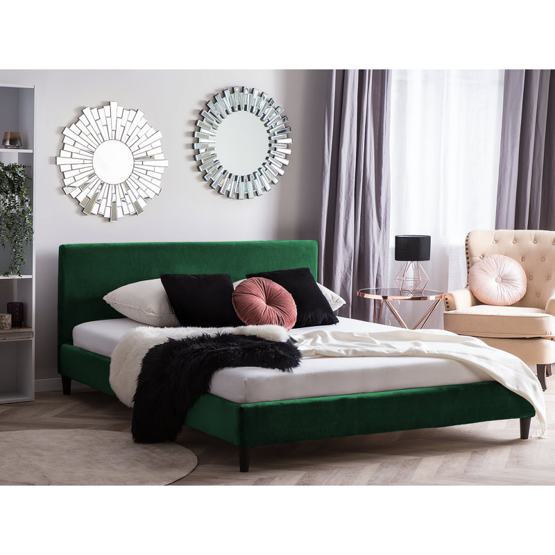 Xzavier Upholstered Bed, Super King (6'), Emerald Green