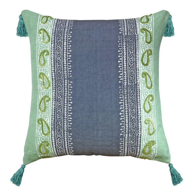 Paisley Cotton Throw Pillow