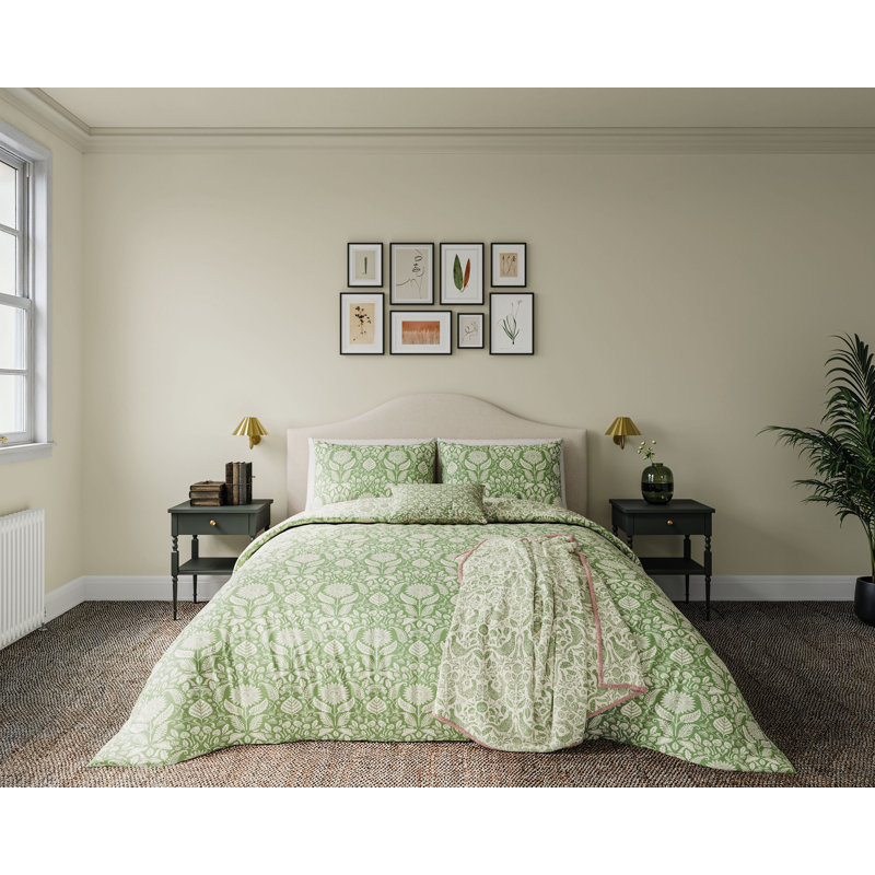 Sunflowers Duvet Cover Set, Single Duvet Cover + 1 Pillowcase, Green