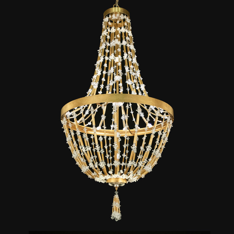 Bali 1 - Light LED Chandelier, Heirloom Gold, 25.5"W x 43"H