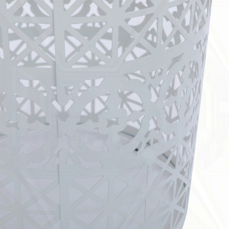 Table d'appoint avec lumière solaire intégrée, Blanc