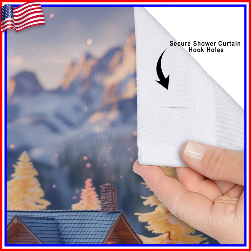 Rideaux de douche Cozy Cabin In Mountains, L 70 po x H 84 po