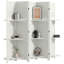 Paravent 5 panneaux en bois de 67 po de hauteur, écran d'intimité avec 3 tablettes de présentation et rangement pliant pour la chambre à coucher ou le bureau personnel-107233622-107233620