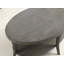 Table basse ovale avec plateau en bois manufacturé et tablette