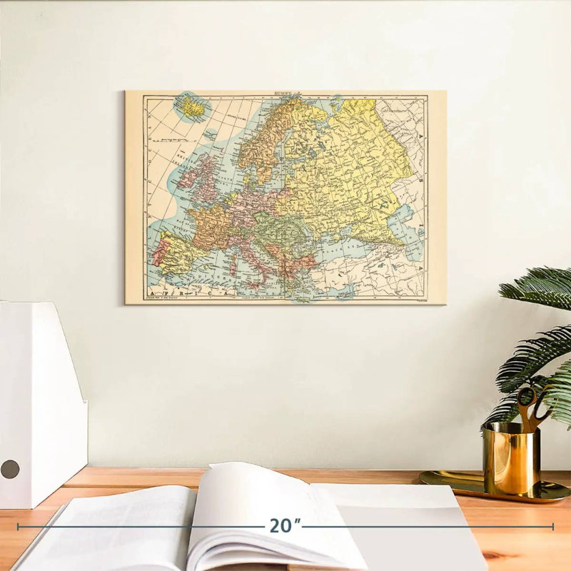 Carte d'Alazia de l'Europe, H 8 po x l 12 po