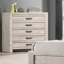 Meuble de chambre à coucher 1 tiroir contemporain à cinq tiroirs avec finition beige et gris rustique-54200383