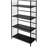 64" Tall 5-Tier Corner Metal Bookcase / Book Shelf, Black Finish-969917097
