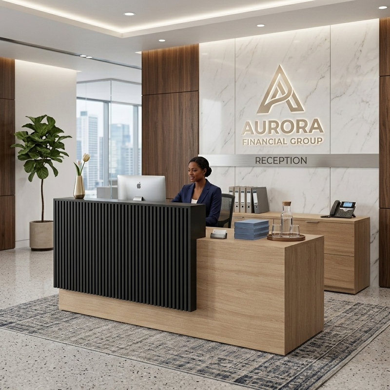 84" Extra Large Dual-Station Executive Reception Desk – Spacious Two-Person Workspace, 39.26" H x 83.9" W x 29.13" D