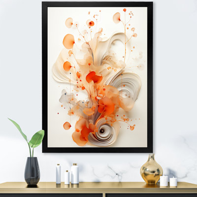 Orange Spiraling Symmetry IV - Geometric Wall Art