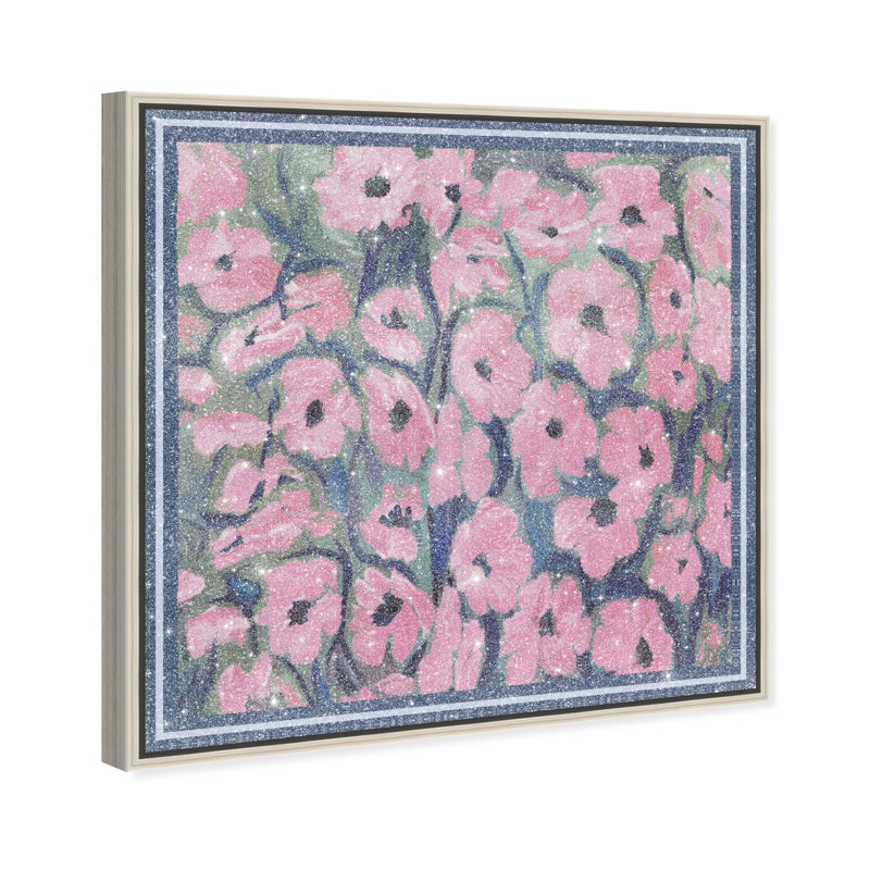 Night Blooms Print by Oliver Gal, 21"H x 21"W, Silver Floater Frame