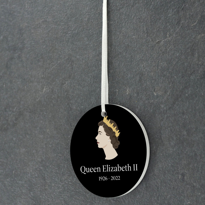 Sanson Queen Elizabeth II Circle Shaped Shaped Ceramic Ornament