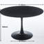 Table ronde tulipe noire 47,2 pouces pour usages multiples, salle à manger, bureau, table basse de 120 x 120 x 74 cm et métal, matériau de café de salle à manger, tendance