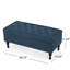 Banc de rangement avec repose-pieds Kiyo, tissu bleu marine touffeté à boutons 41 po