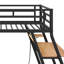 Lit superposé en métal avec bureau intégré, lumière et tiroirs de rangement