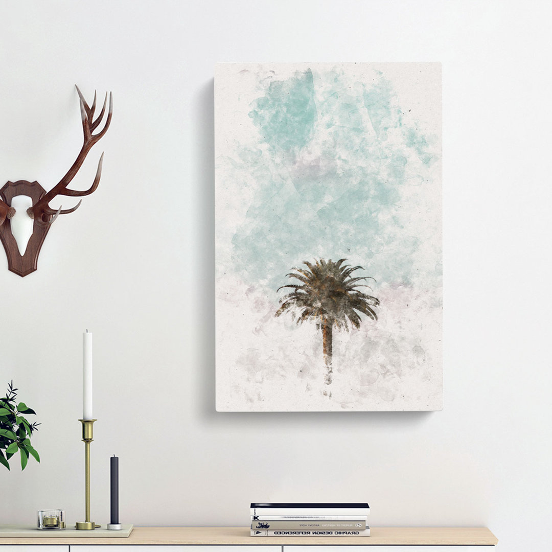 Sunset Palm Tree - Wrapped Canvas