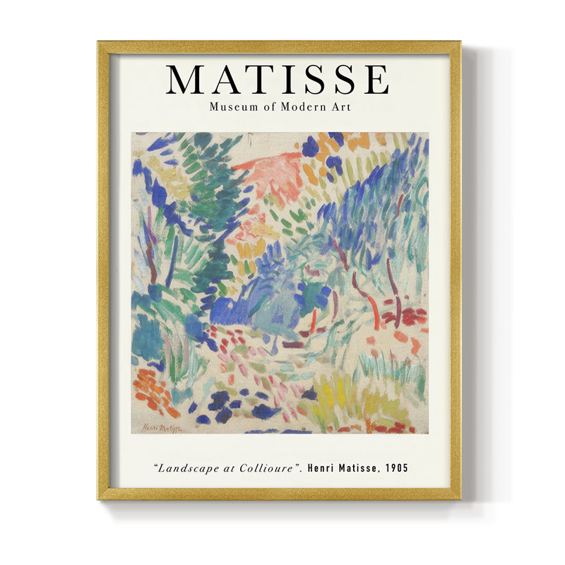 Matisse CL XXVI, reproduction encadrée - bois massif, H 14 po x l 11 po, Or