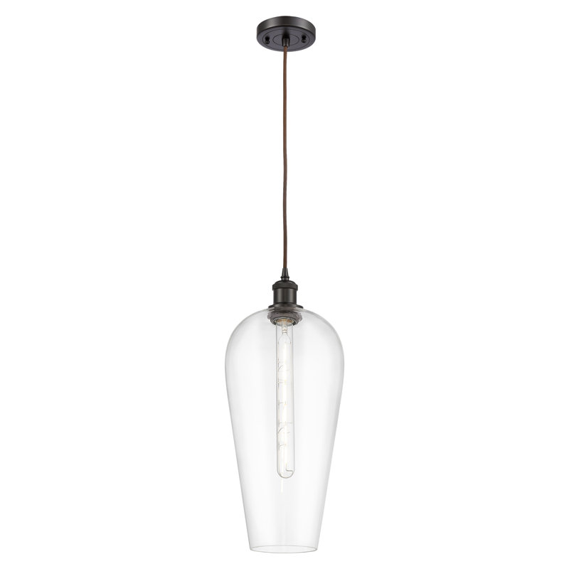 Mini-luminaire suspendu 1 lumière Ballston - Amiina, Clair, Chrome poli