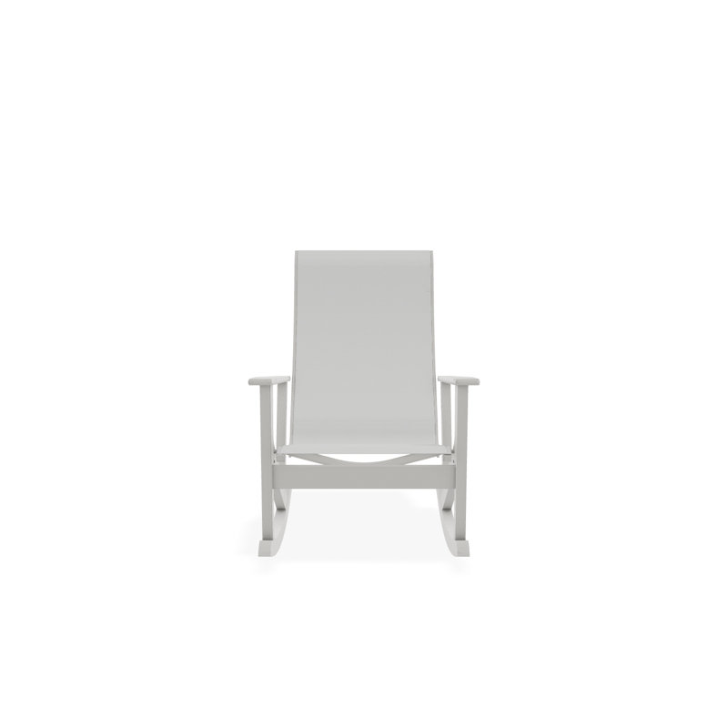 Wexler Polymer Outdoor Lounge Chair, Snow, White 6D Sunbrella®