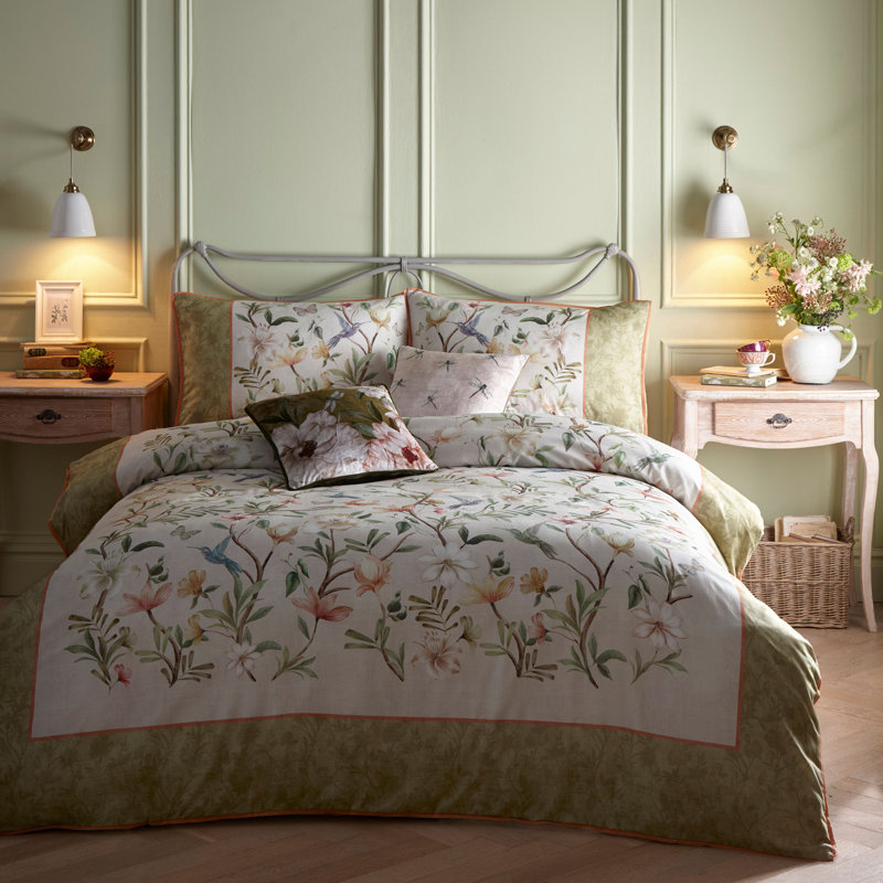 AppleTree Fiorella Cotton Animal Print Duvet Cover Set with Pillowcases, King Duvet Cover + 2 Standard Pillowcases