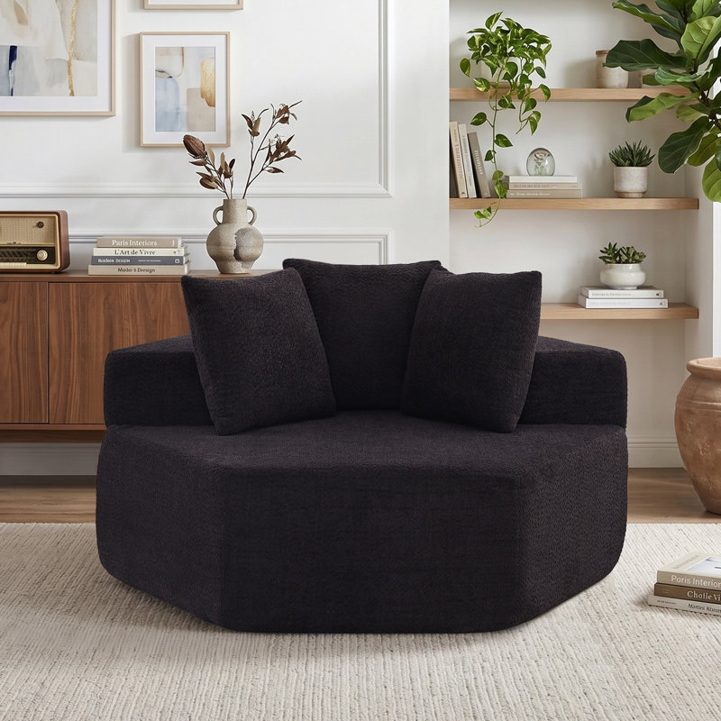 Chaise longue 54 po x 54 po, Black