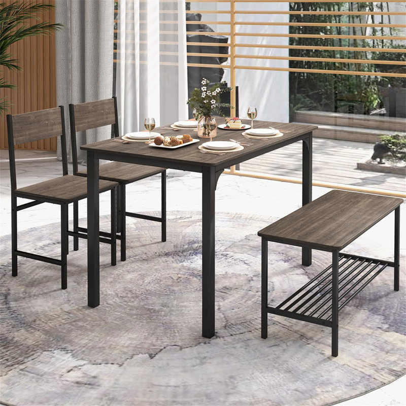 Huntsberry 4 - Person Dining Set, Grey