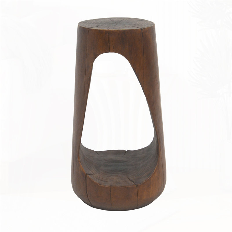 Outdoor Side Table,Patio Garden Stool Table,Decorative Accent Table for Patio Balcony Beach Pool Side, Antique Brown