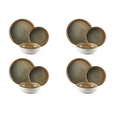 Demetra 12 Piece Ceramic Dinnerware Set - Service for 4