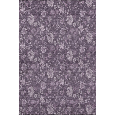 Premium Machine Washable Prisco Plum Rug