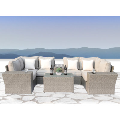Winsford Fully Assembled 4 - Person Seating Group with Cushions, Pre-built outdoor sofa