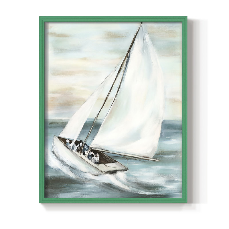 NAUTICAL Series LI, reproduction encadrée - bois massif, H 15 po x l 12 po, Vert