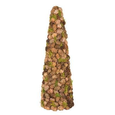 Brown Natural Pinecone Tree with Moss Accents
