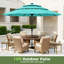 3 m 3-Tier Solar Patio Umbrella,32 LED Lights Patio Table Umbrellas With Tilt And Crank,8 Sturdy Ribs For Market, Beach, Pool, Garden, Deck, Backyard-1794199855