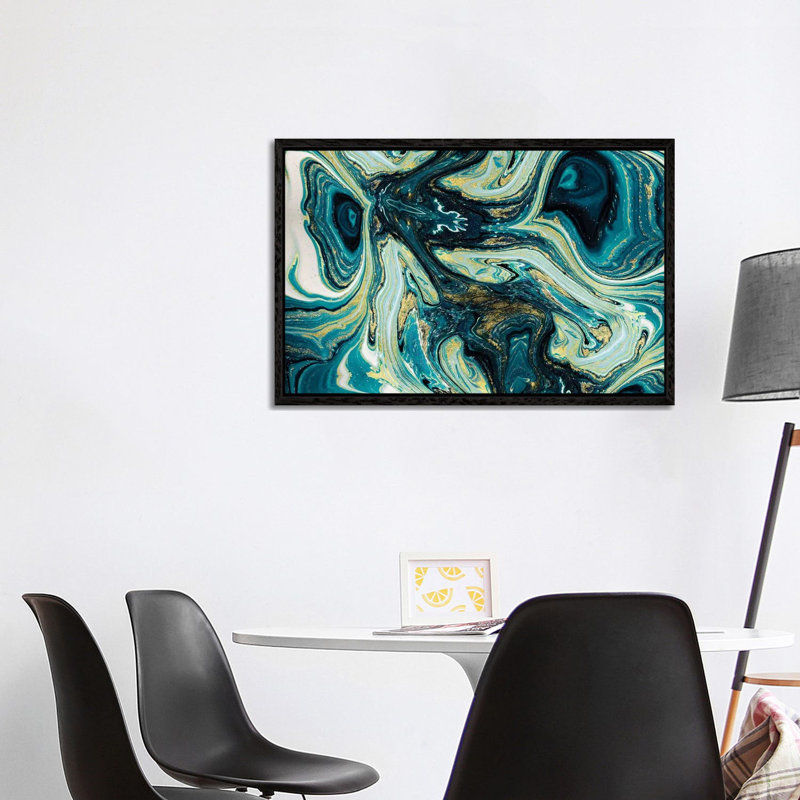 Spacetime - Print on Canvas, Black Framed, 66.04cm H x 101.6cm W x 3.81cm D