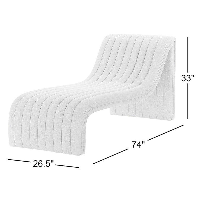 Chaise longue rembourrée Brandt, Naturel d'Orly