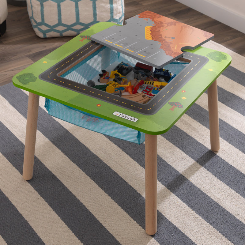 Ensemble de train et table en bois Rocky Mountain avec 50 pièces et rangement intégré