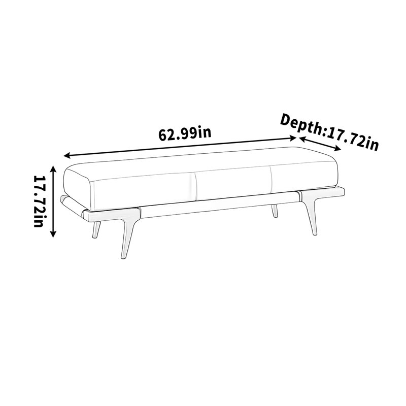Simple solid wood cloth bench cloakroom rest bench, 17.72" H x 62.99" W x 17.72" D