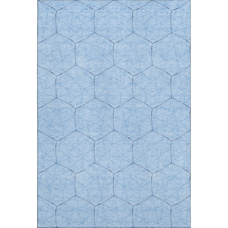 Premium Machine Washable Frome AMF987 Geometric Rug, Rectangle 3' x 5'