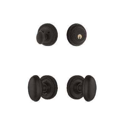 Nostalgic Warehouse Rope Rosette Entry Set with Homestead Knob
