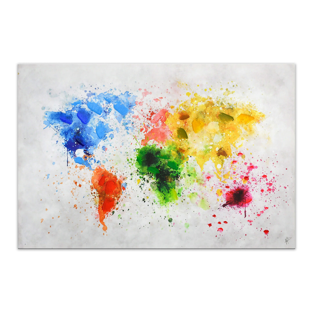 Leinwandbild Multicoloured World Map von Paolo Rossini