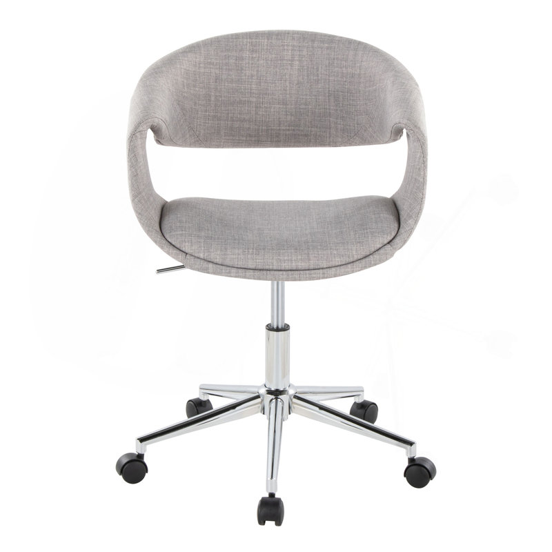 Chaise de travail en métal et tissu gris