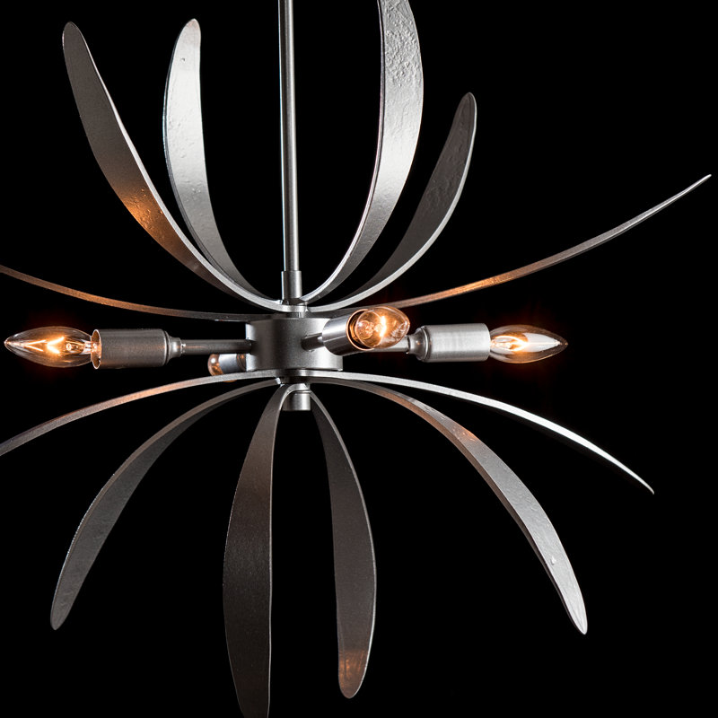 Lustre spoutnik 4 lumières Dahlia, Platine rétro